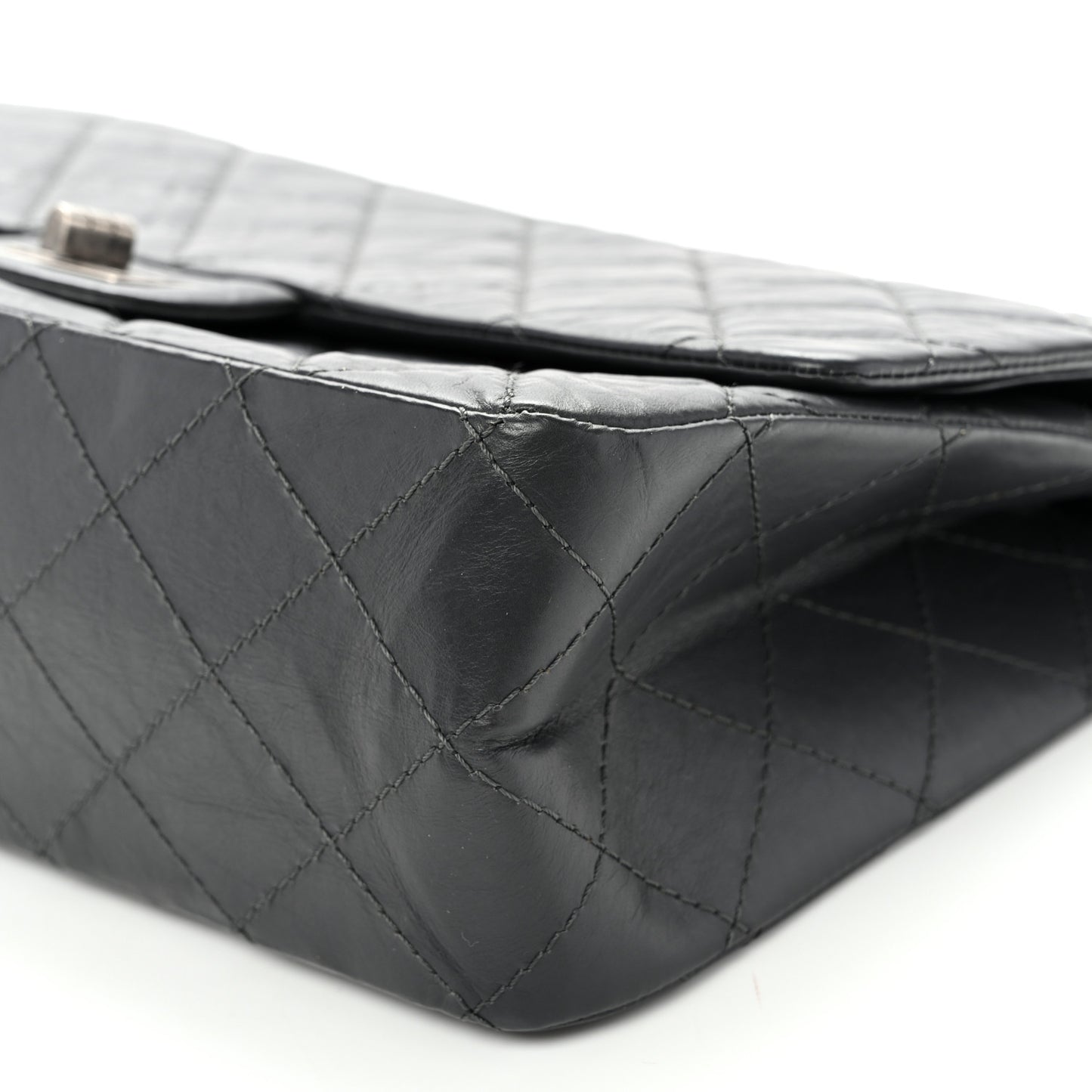 Aged Calfskin Quilted 2.55 Reissue 227 Flap Dark Grey