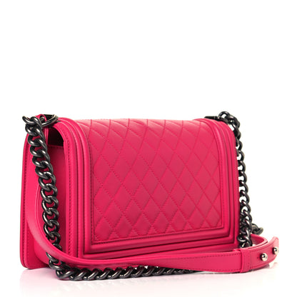 Chanel Lambskin Quilted Medium Boy Flap Pink 2 of 11