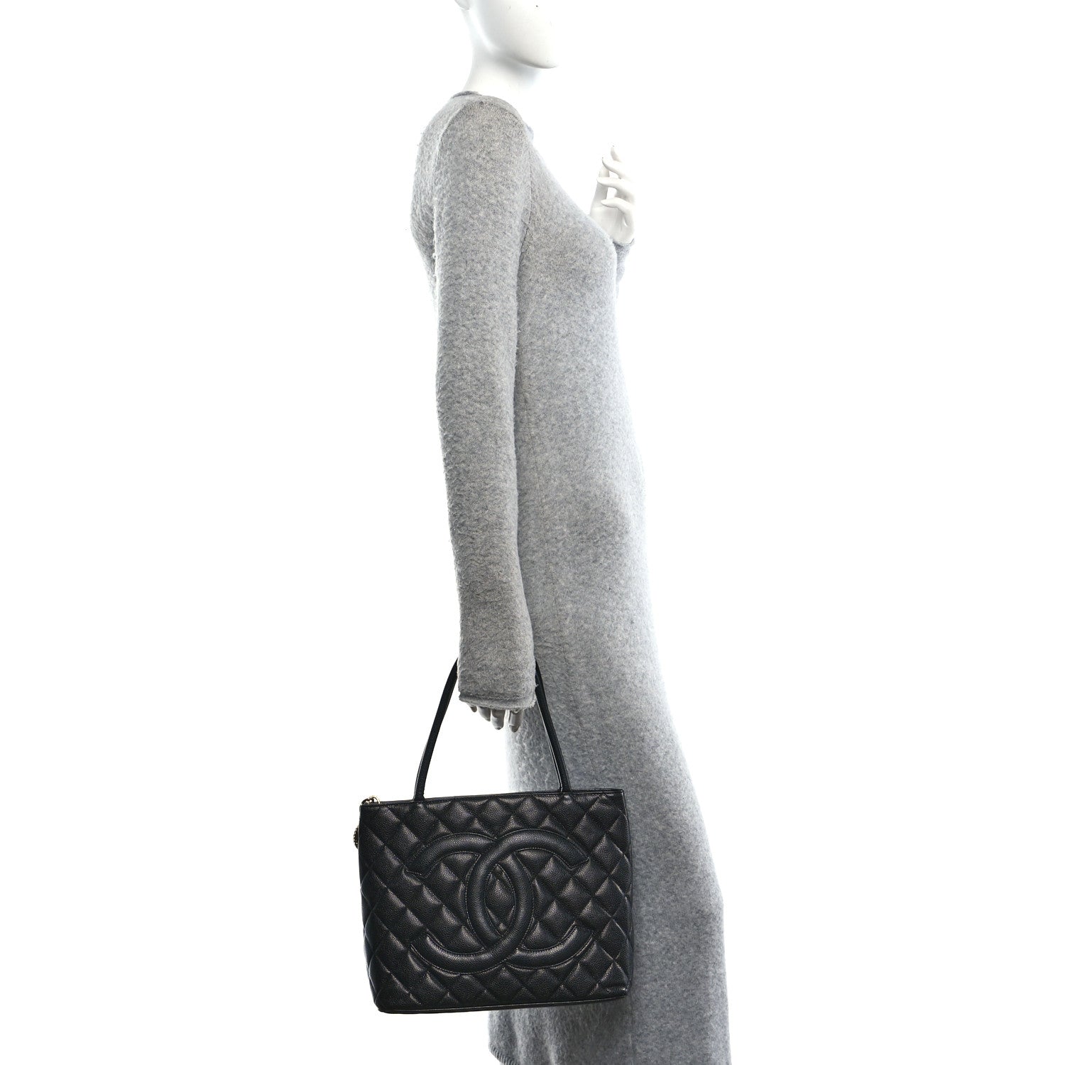 Chanel Caviar Quilted Medallion Tote Black 2 of 10