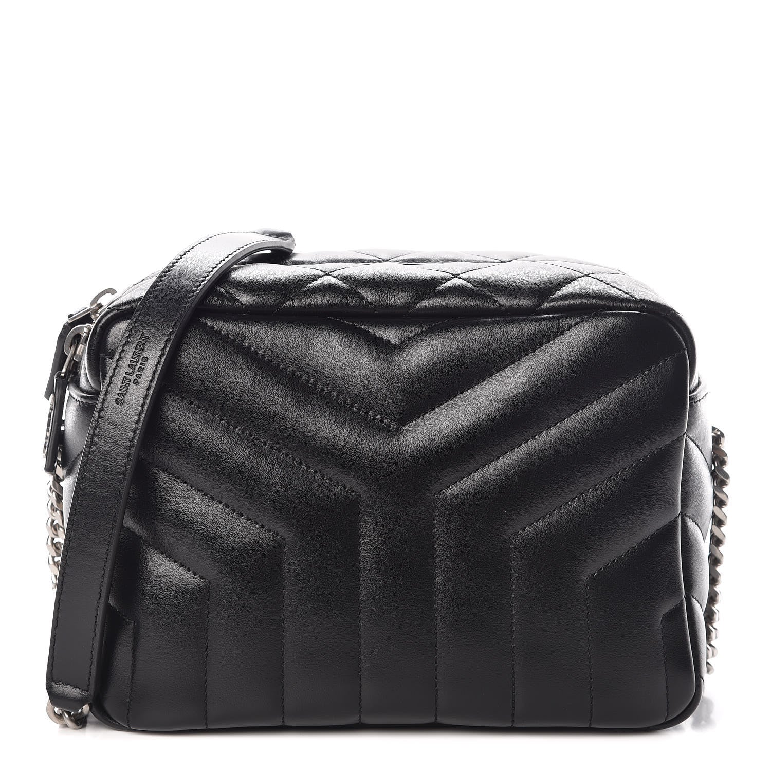 Saint Laurent Calfskin Y Quilted Monogram Small Loulou Bowling Bag Black 1 of 8