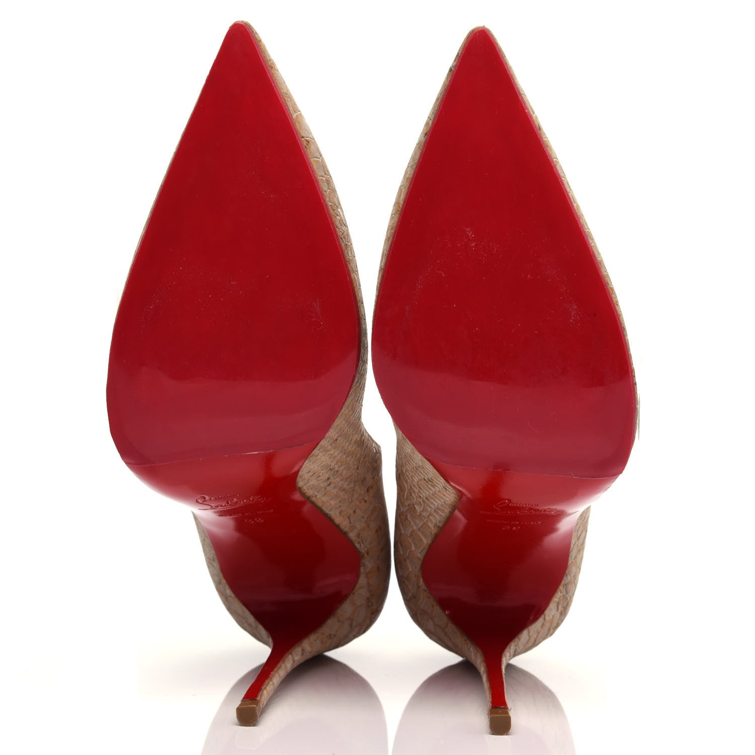 Christian Louboutin Liege Embossed So Kate 120 Pumps 39 Beige 6 of 10