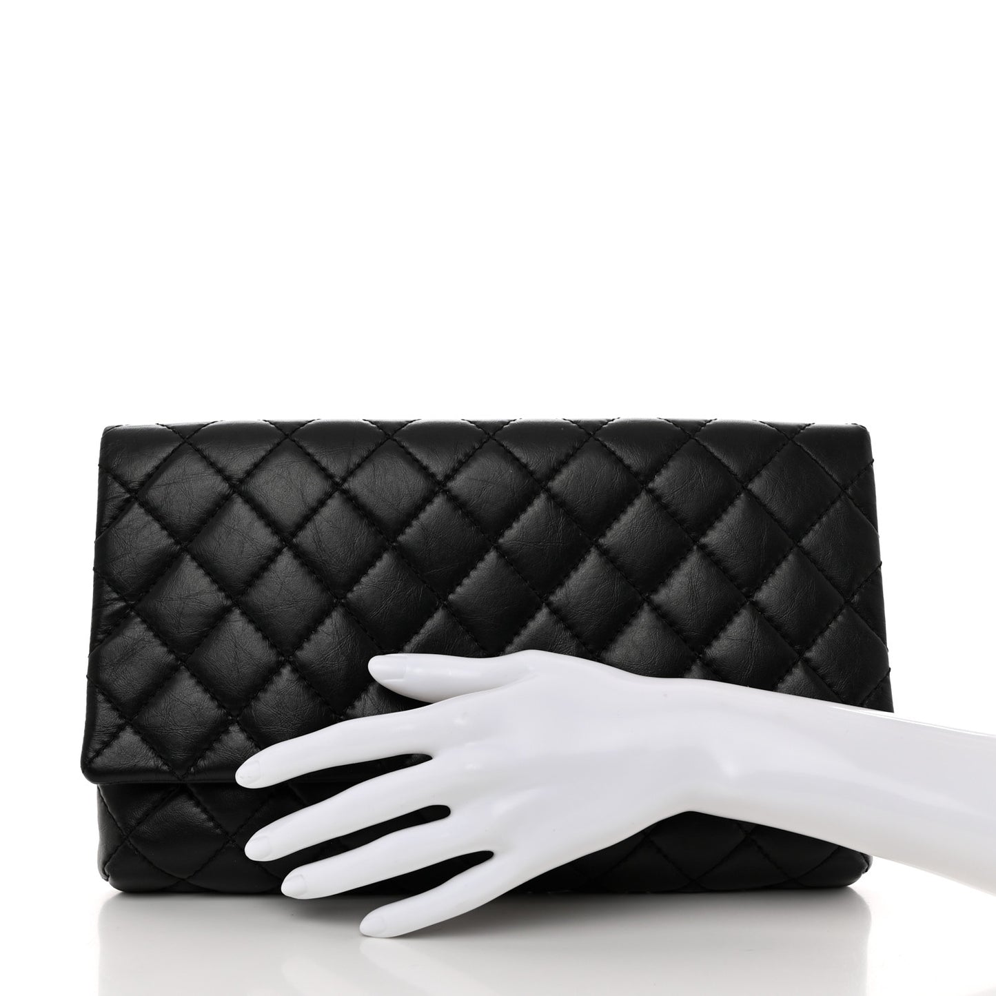 Aged Calfskin Quilted Reissue 2.55 Clutch Black