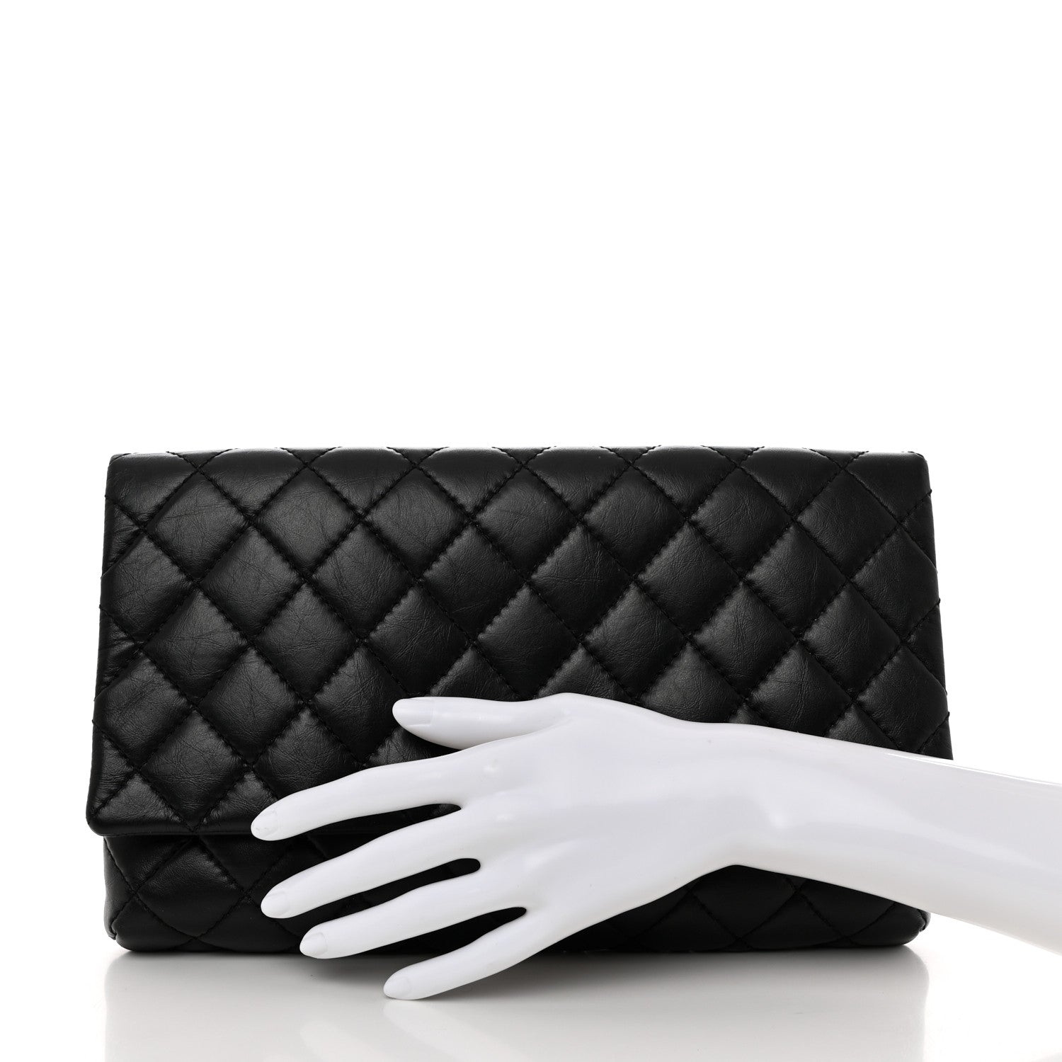 Chanel Aged Calfskin Quilted Reissue 2.55 Clutch Black 2 of 7