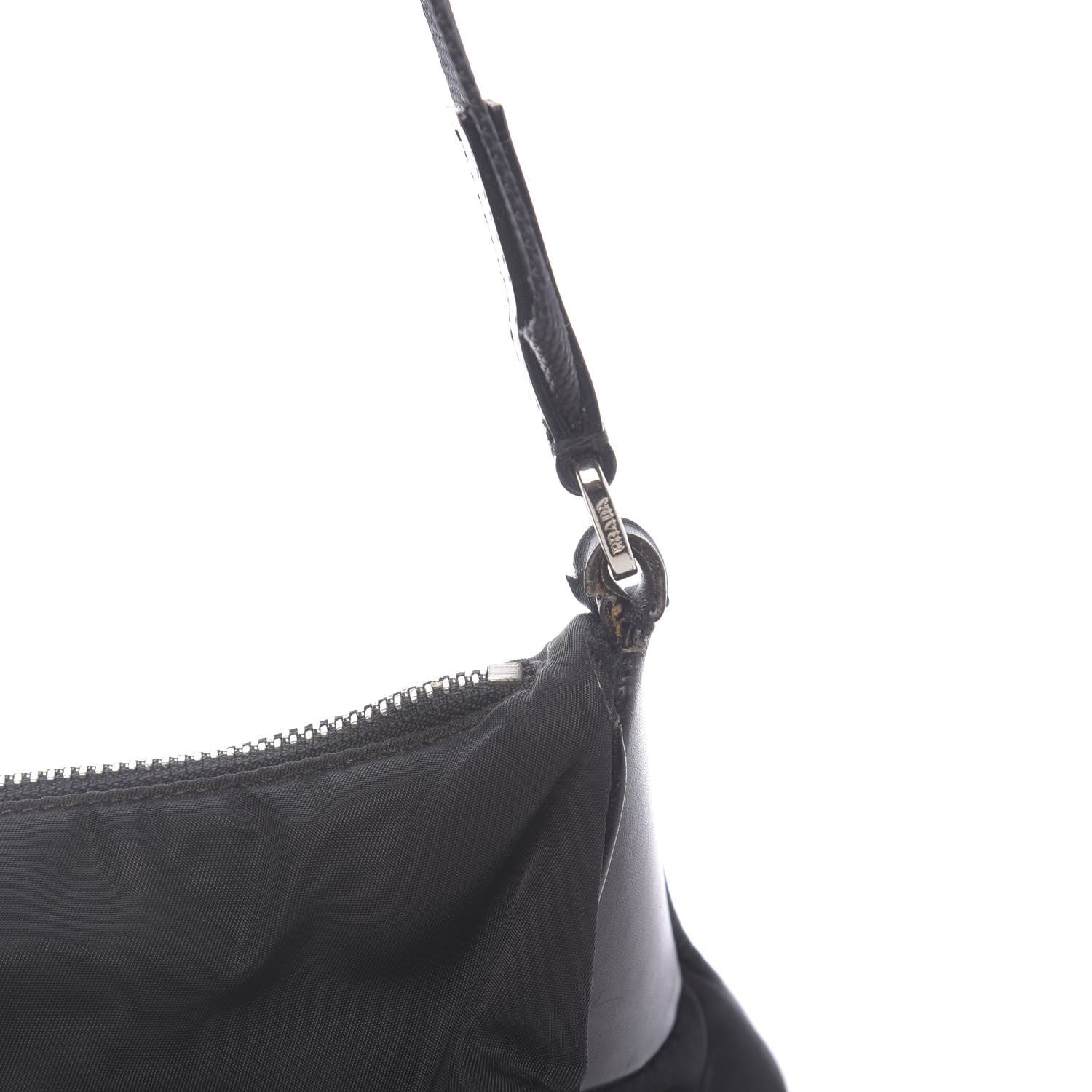Prada Tessuto Nylon Soft Calf Shoulder Bag Black 9 of 13