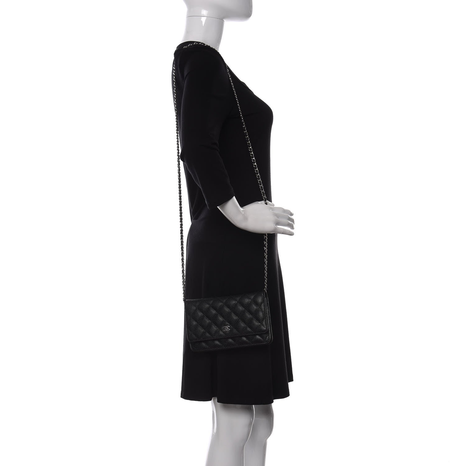 Chanel Caviar Quilted Wallet On Chain WOC Black 2 of 10