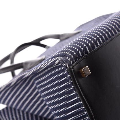 Celine Cotton Canvas Striped Medium Phantom Luggage Navy White 10 of 12