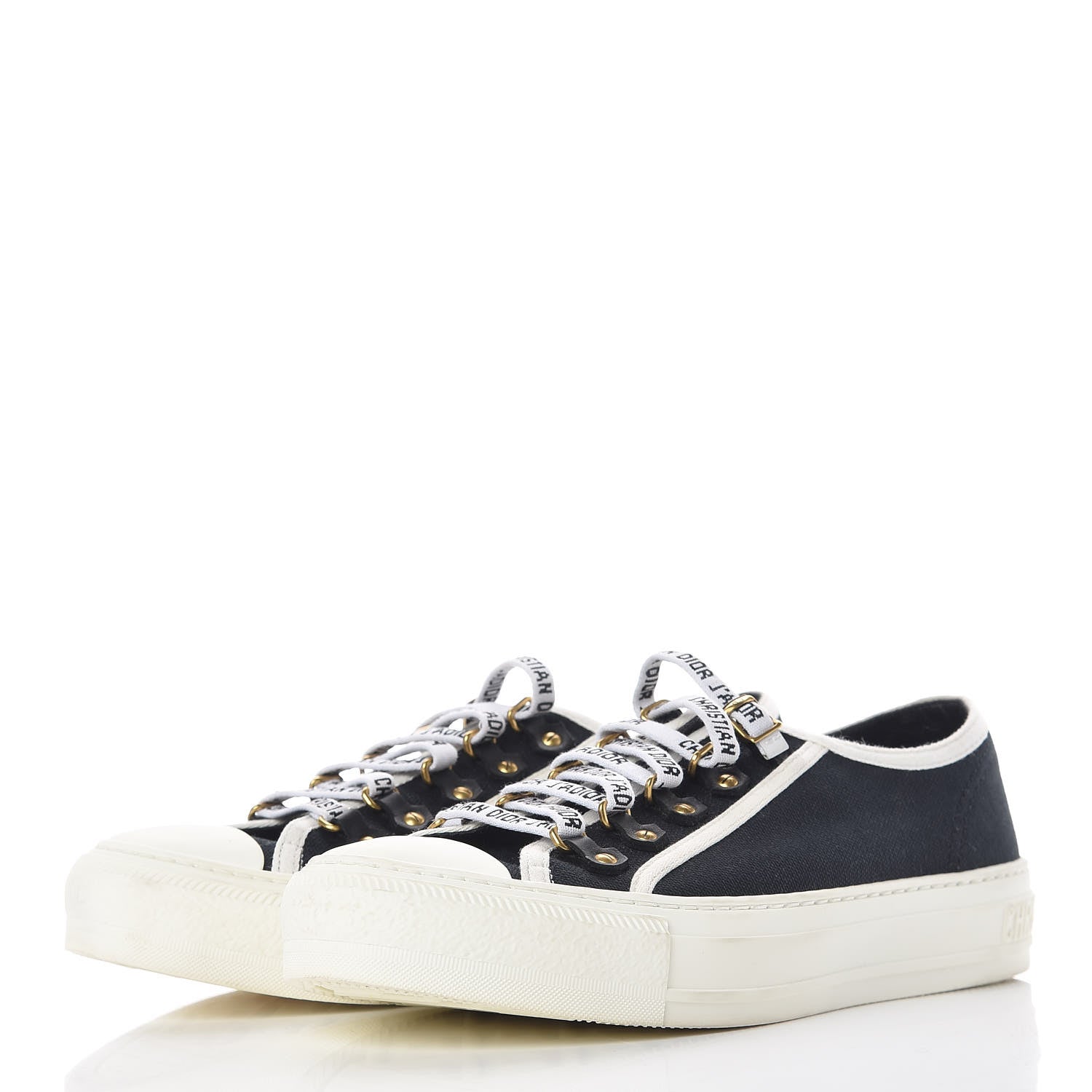 Christian Dior Canvas Walk'N'Dior Low Top Sneakers 38 Black 3 of 9