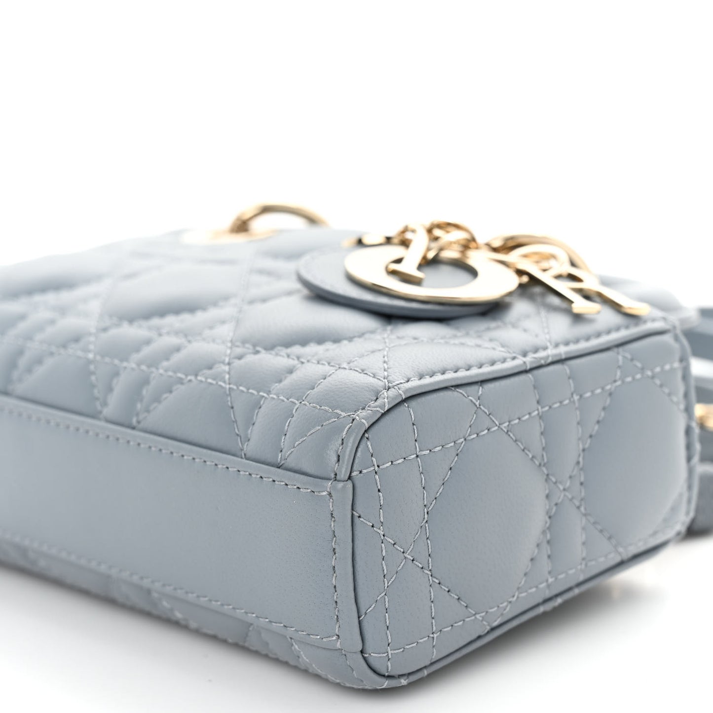 CHRISTIAN DIOR Lambskin Cannage Micro Lady D-Joy Cloud Blue