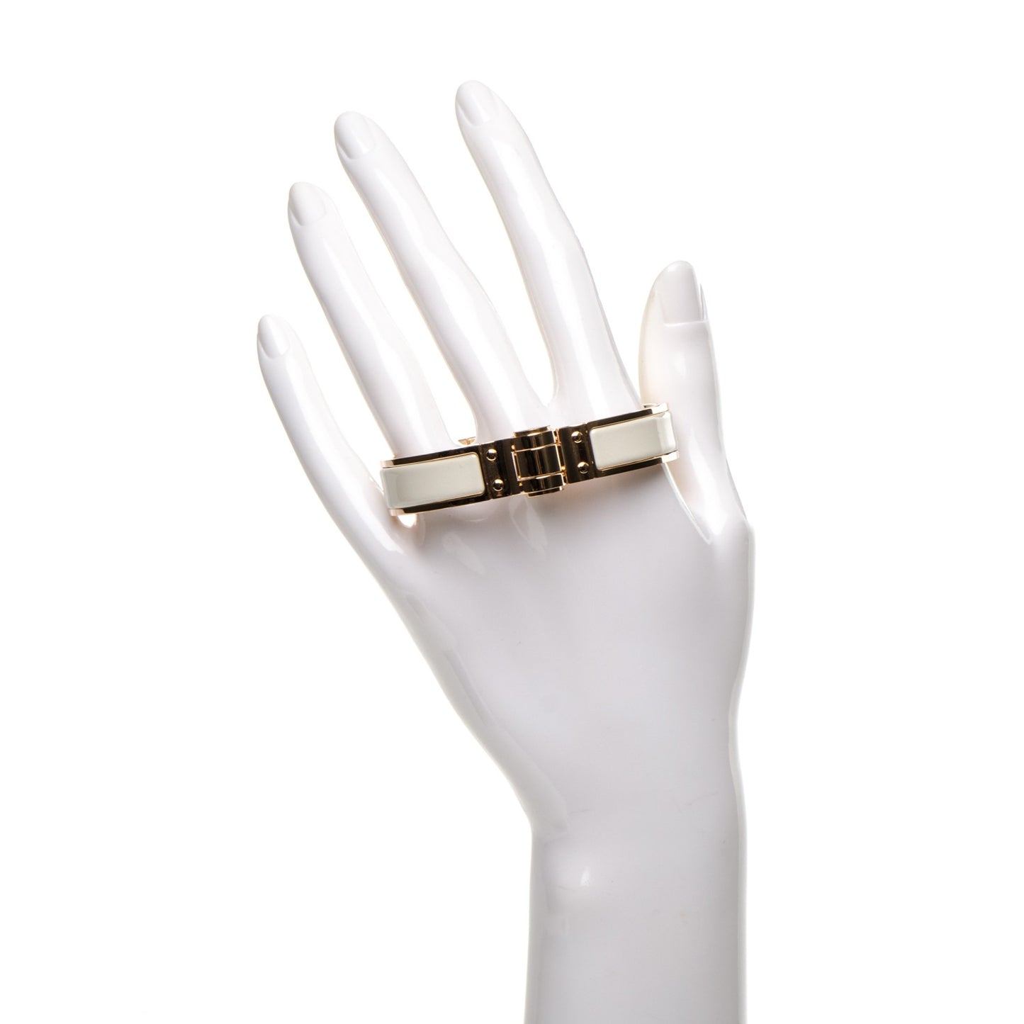 Enamel Narrow Charniere Hinged Bracelet S Pannacotta
