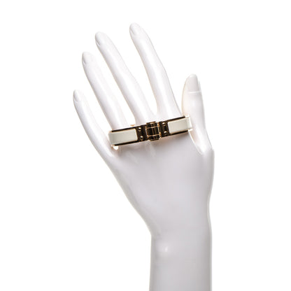 Hermes Enamel Narrow Charniere Hinged Bracelet S Pannacotta 2 of 6