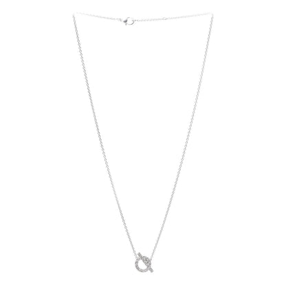 Hermes 18K White Gold Diamond Finesse Pendant Necklace 3 of 6