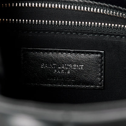 Saint Laurent Lambskin Quilted Toy Loulou Puffer Monogram Chain Satchel Black 7 of 12