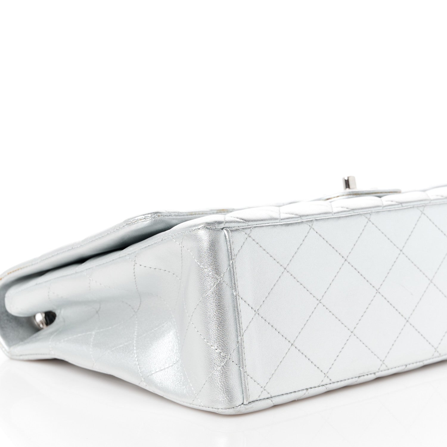 Chanel Metallic Lambskin Quilted Maxi Single Flap Silver 10 of 12