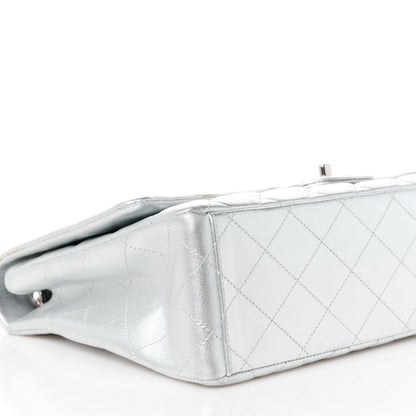 Chanel Metallic Lambskin Quilted Maxi Single Flap Silver 10 of 12
