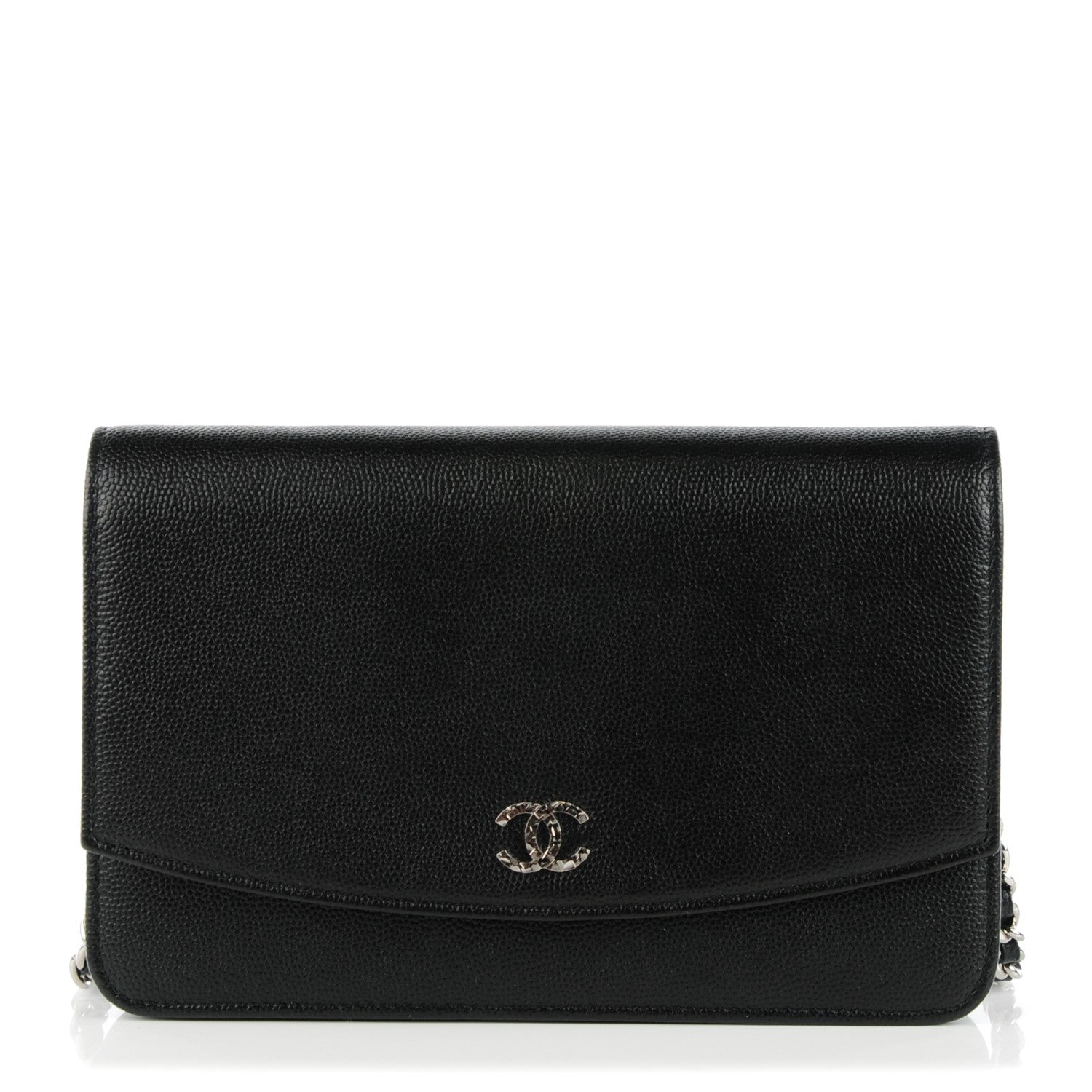 Chanel Caviar Sevruga Wallet On Chain WOC Black 1 of 8