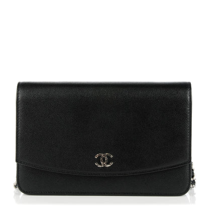 Chanel Caviar Sevruga Wallet On Chain WOC Black 1 of 8