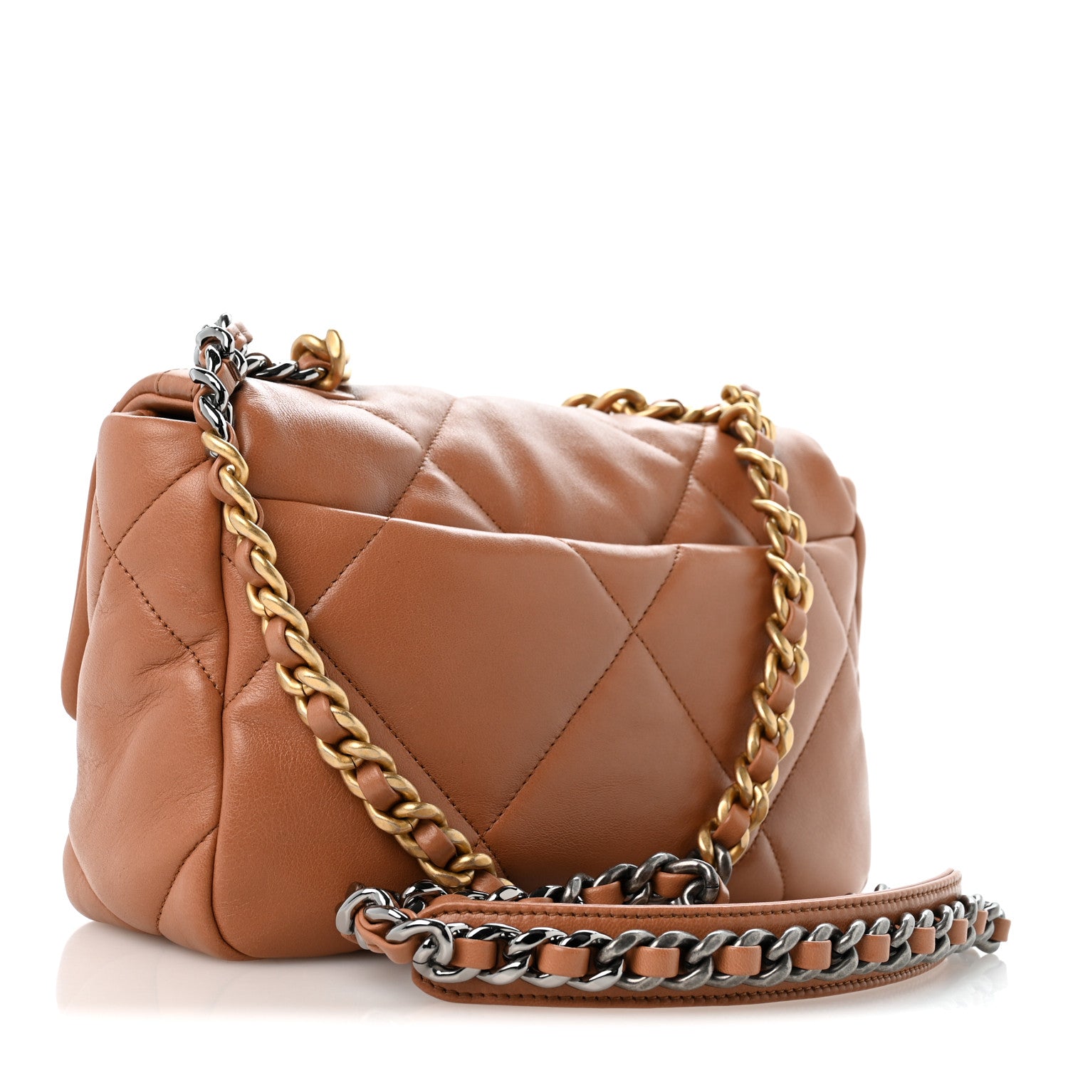 Chanel Lambskin Quilted Medium Chanel 19 Flap Brown 2 of 10