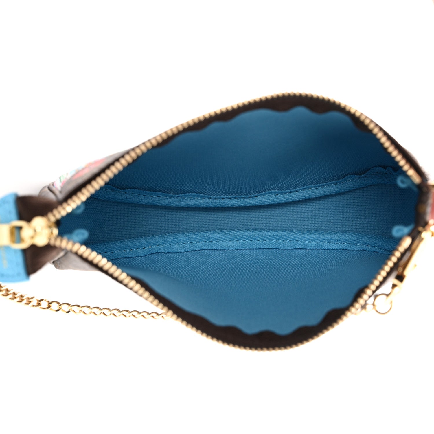 Louis Vuitton Monogram 2022 Christmas Animation Tokyo Mini Pochette Accessories Blue 4 of 8