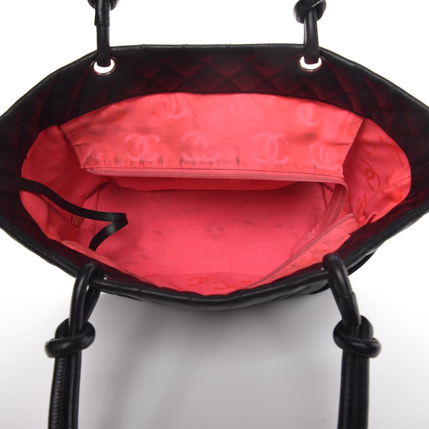 Calfskin Quilted Large Cambon Tote Black