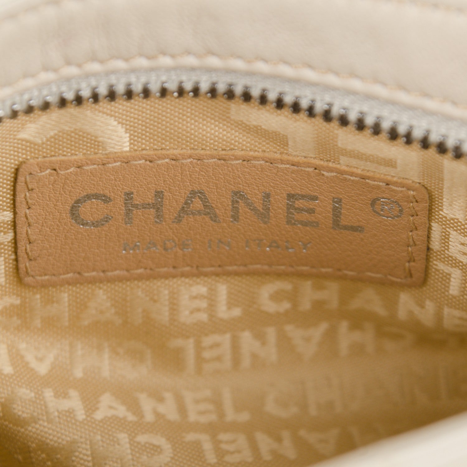 Chanel Lambskin Surpique Stitch Pochette Beige Clair 6 of 8