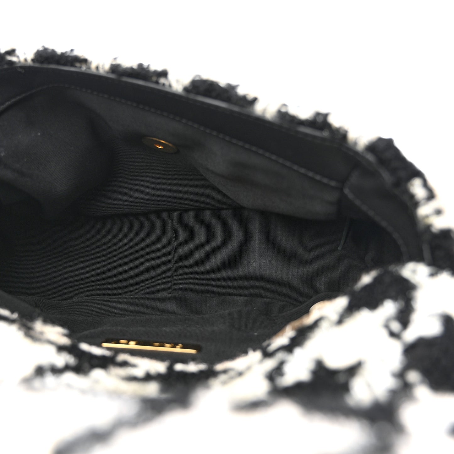 Tweed Quilted Medium Chanel 19 Flap Black Ecru White