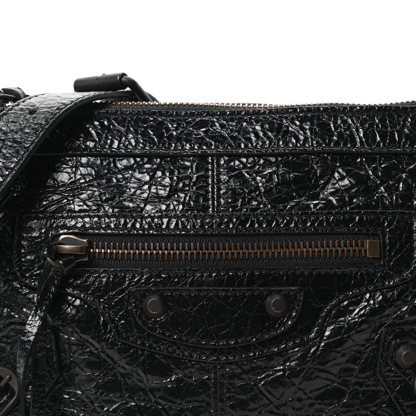 Metallized Agneau Arena Classic Hardware Mini Le City Moto Black