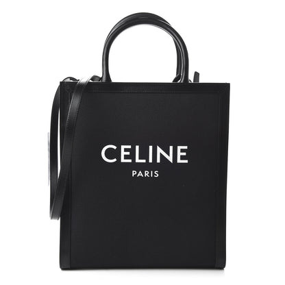 Celine Canvas Calfskin Small Vertical Cabas Black 1 of 9