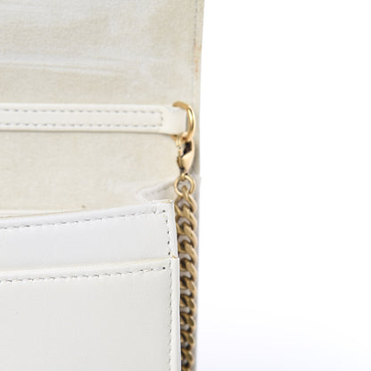 Christian Dior Calfskin Studded Diorama Wallet on Chain Pouch Off White 10 of 12