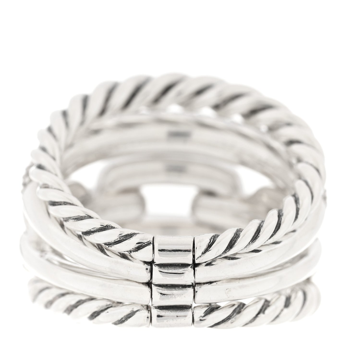 Sterling Silver Diamond Wellesley Four-Row Ring 53 6.5