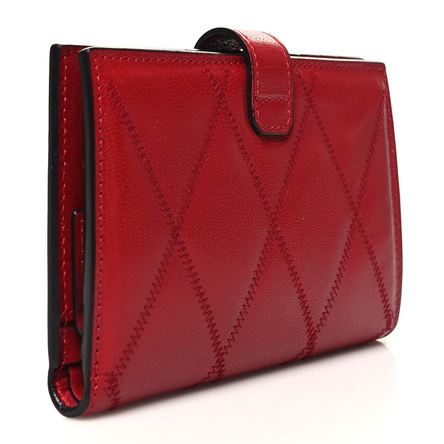 Givenchy Goatskin Diamond Quilted GV3 Medium Wallet Vermillion 3 of 13