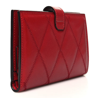 Givenchy Goatskin Diamond Quilted GV3 Medium Wallet Vermillion 3 of 13