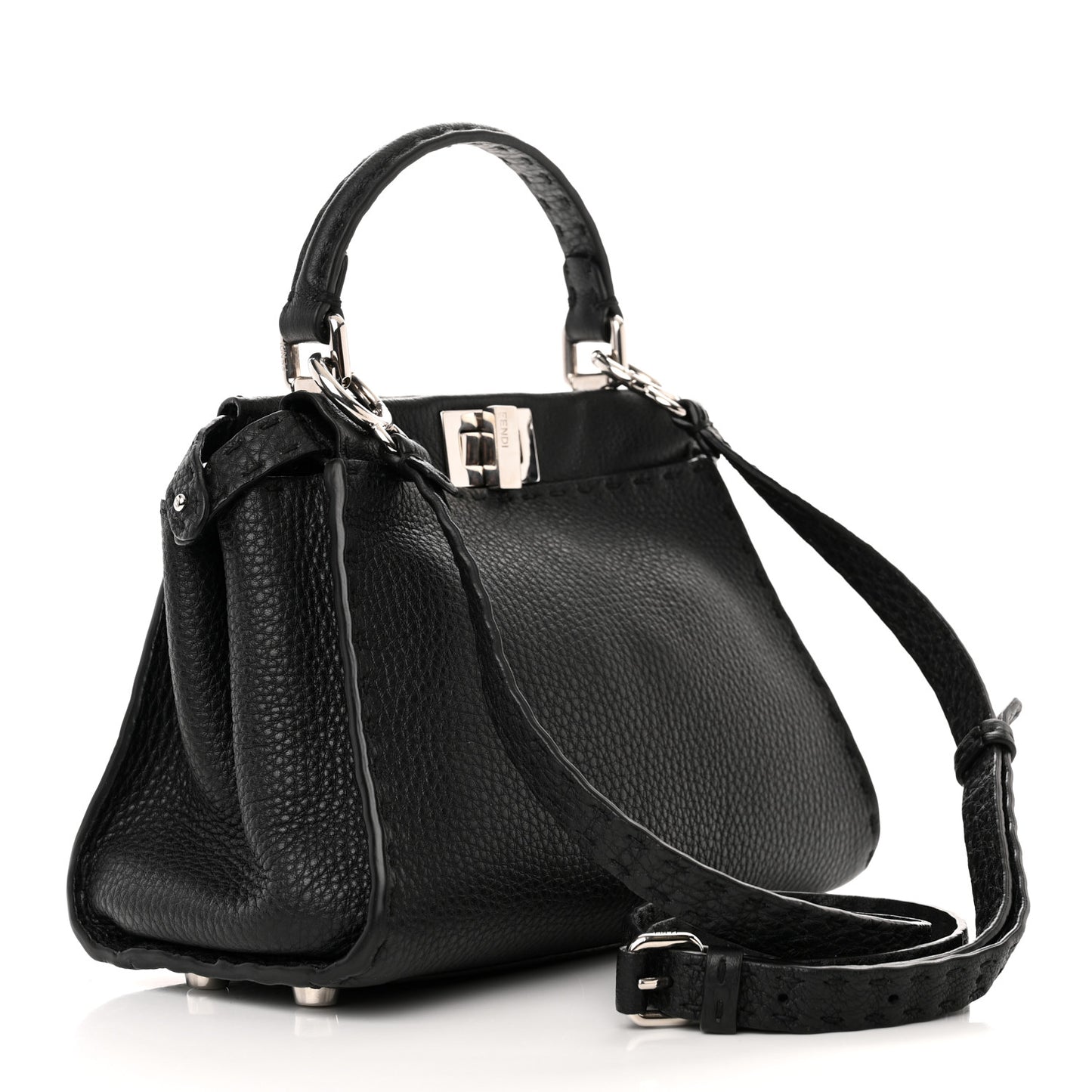 Cuoio Romano Selleria Bi-Color Mini Peekaboo Iconic Satchel Black Mou