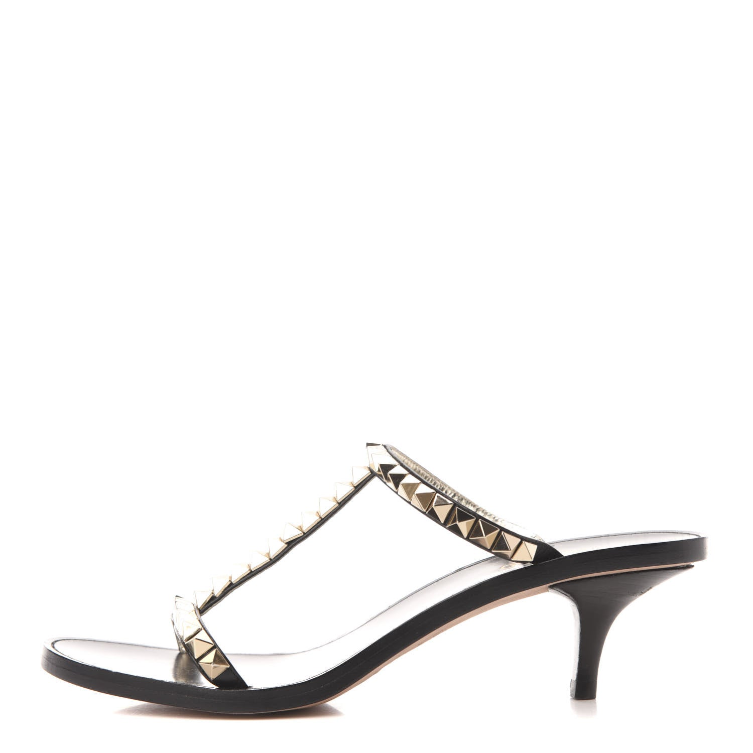 Valentino Garavani Calfskin Rockstud No Limit Sandals 35.5 Black 1 of 8