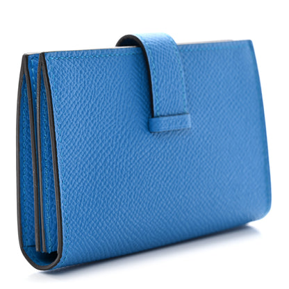 Hermes Epsom Bearn Card Holder Wallet Turquoise 3 of 8