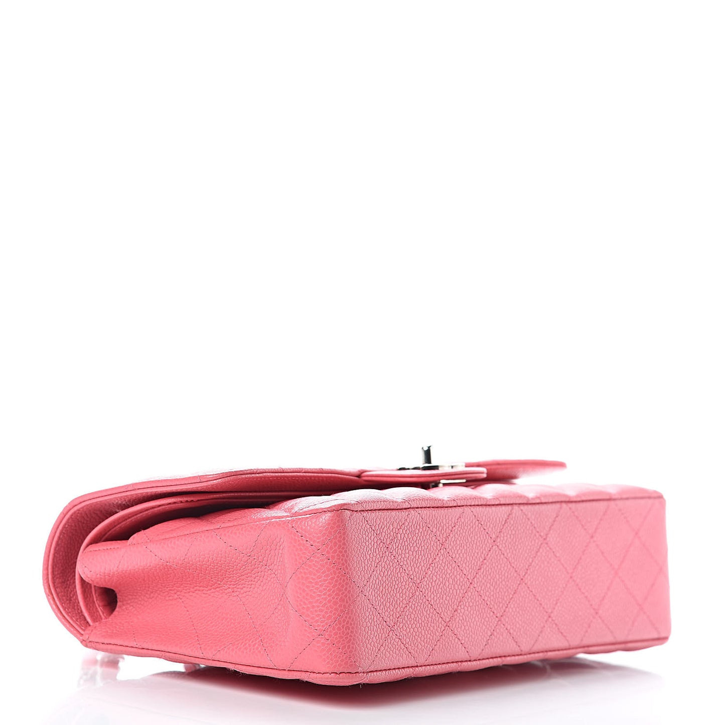Caviar Quilted Medium Double Flap Dark Pink