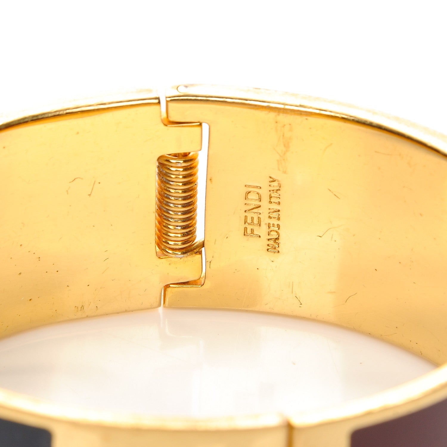 Fendi Enamel Fendista Medium Bracelet Gold Navy Rosso 4 of 6