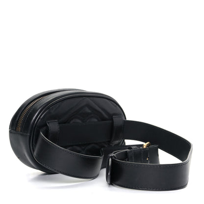 Gucci Calfskin Matelasse GG Marmont Belt Bag 95 38 Black 2 of 4