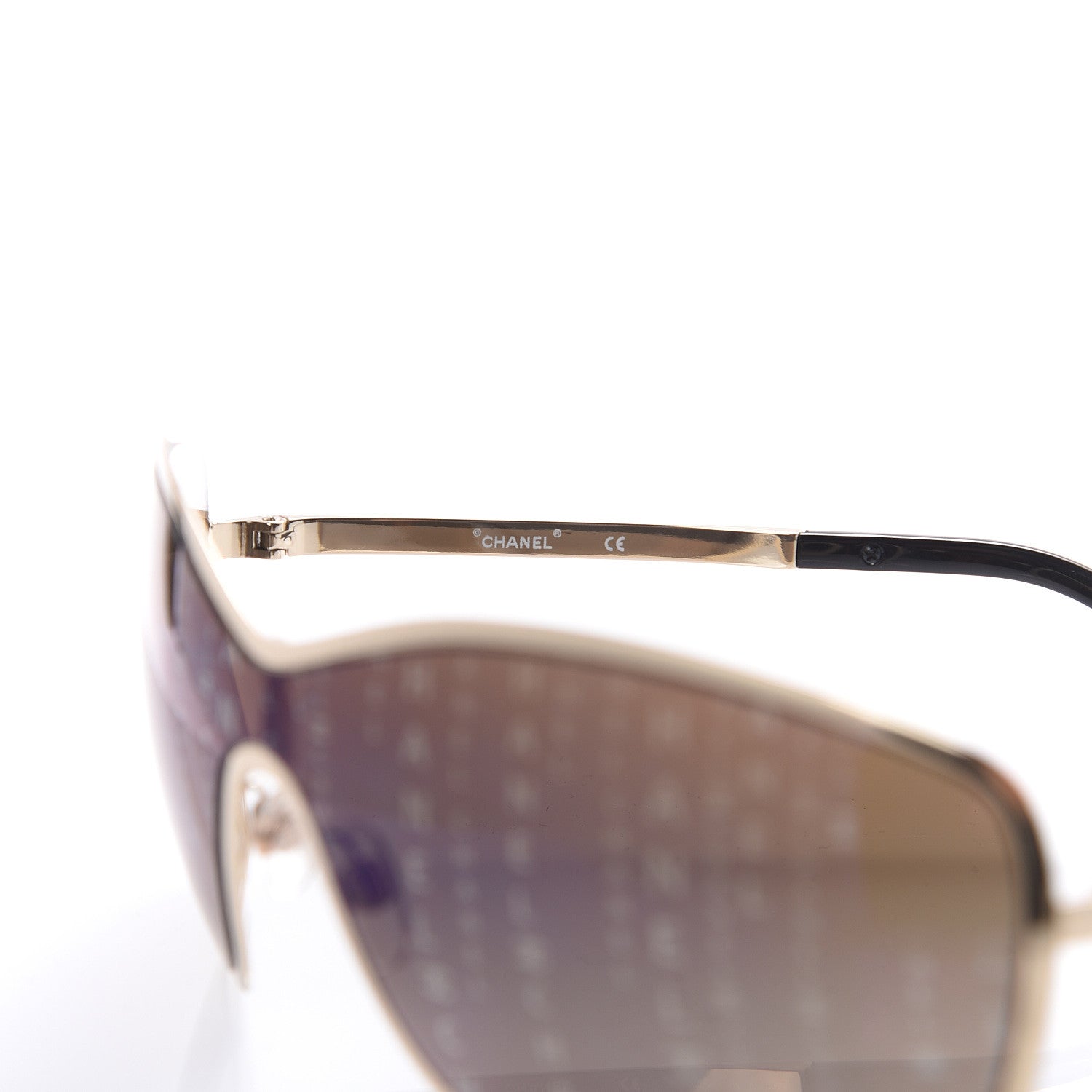Chanel Shield Runway Sunglasses 71212 Gold Brown 5 of 7