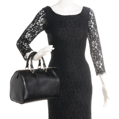 Louis Vuitton Epi Speedy 25 Black 2 of 7