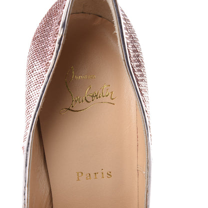 Christian Louboutin Paillettes Sirene Nappa Laminated Specchio So Kate 120 Pumps 38.5 Nude 4 of 9