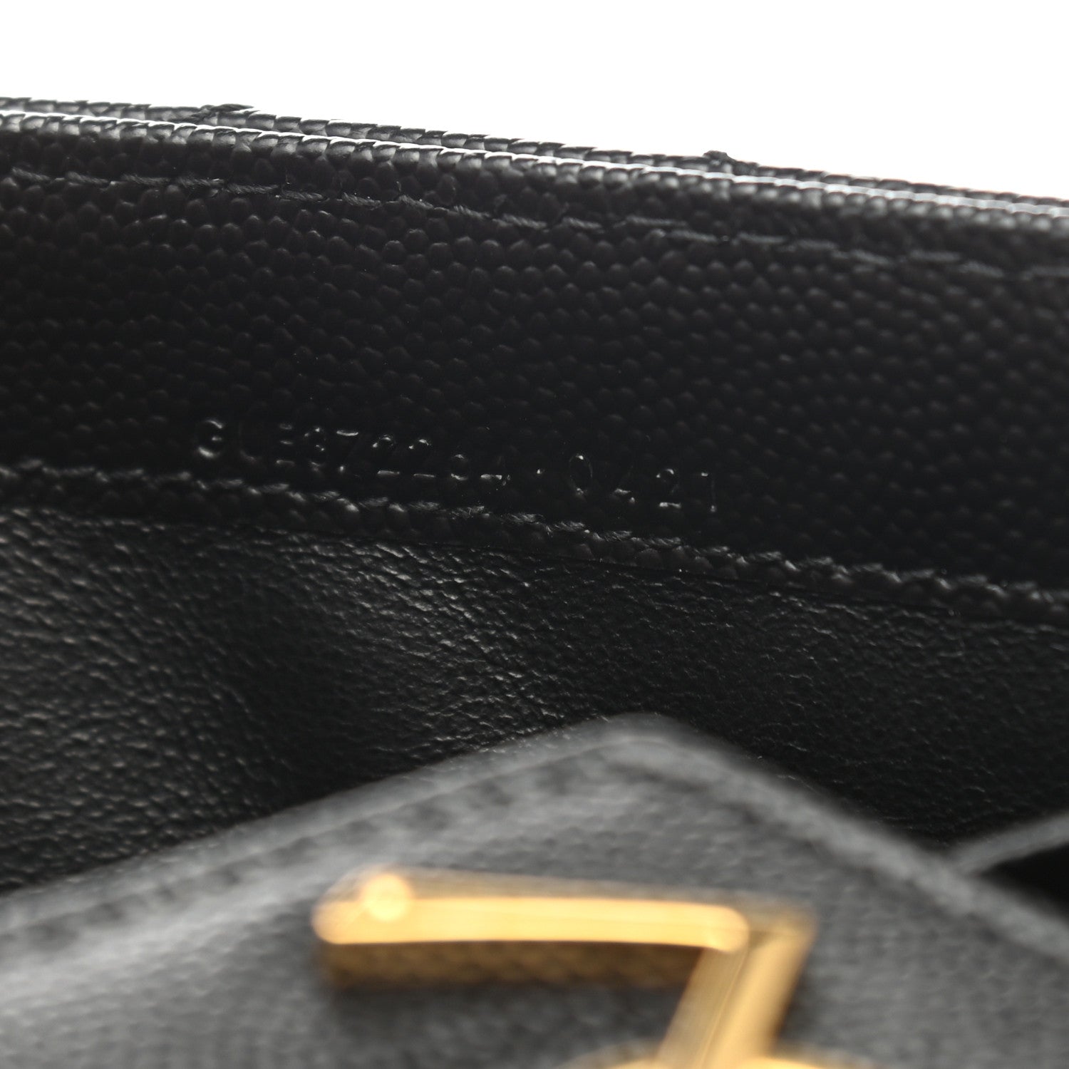 Saint Laurent Grain De Poudre Matelasse Chevron Monogram Flap Wallet Black 8 of 8
