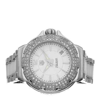 Tag Heuer Stainless Steel Ceramic Diamond Bezel 35mm Formula 1 Lady Quartz Watch White WAH1215-0 2 of 4