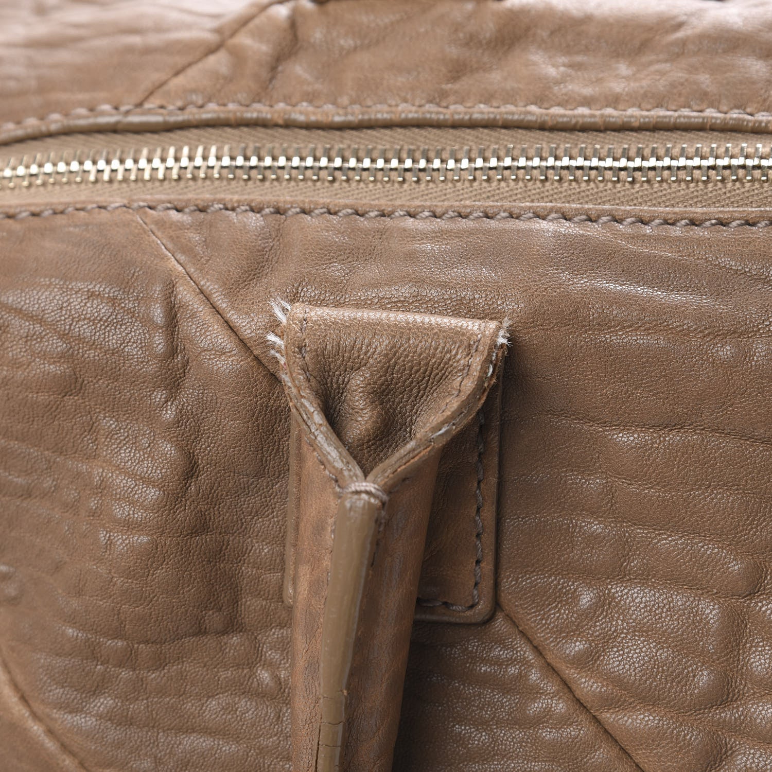 Saint Laurent Pebbled Lambskin Medium Easy Sac Brown 16 of 18