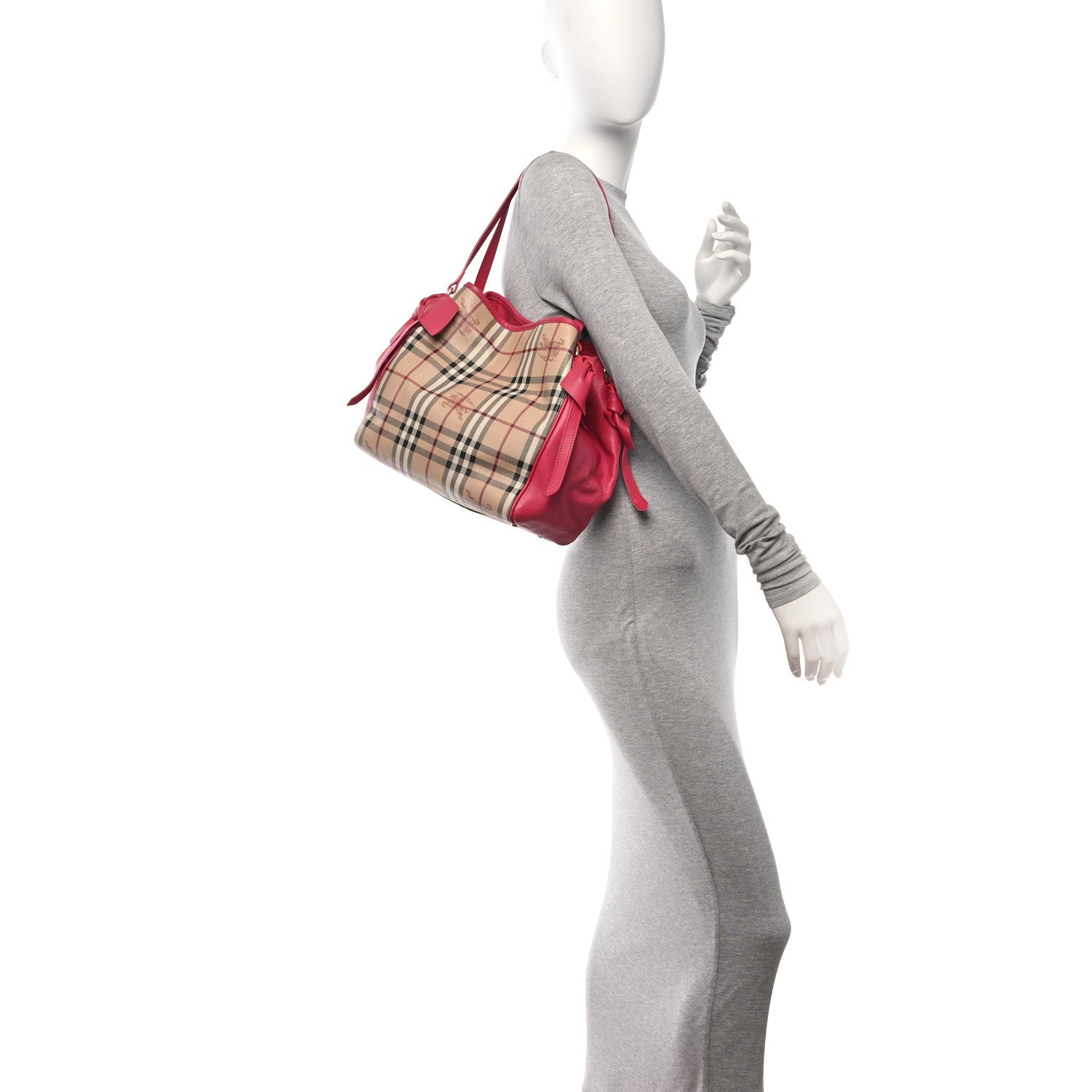 Burberry Haymarket Check Bow Canterbury Tote Pink 2 of 12