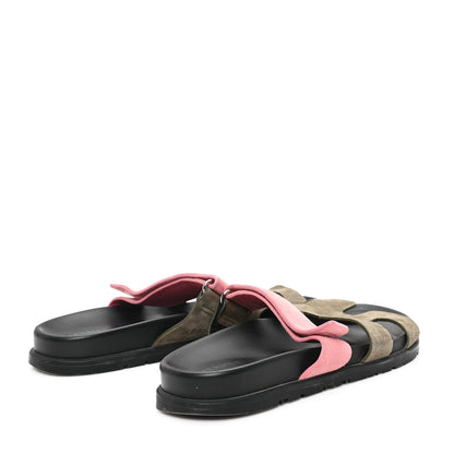 Hermes Suede Goatskin Womens Chypre Sandals 39.5 Toundra Rose Du Desert 5 of 10