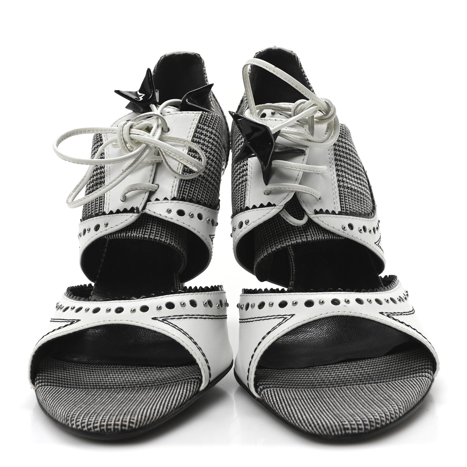 Christian Dior Calfskin Houndstooth Spectadior Pumps 39.5 White