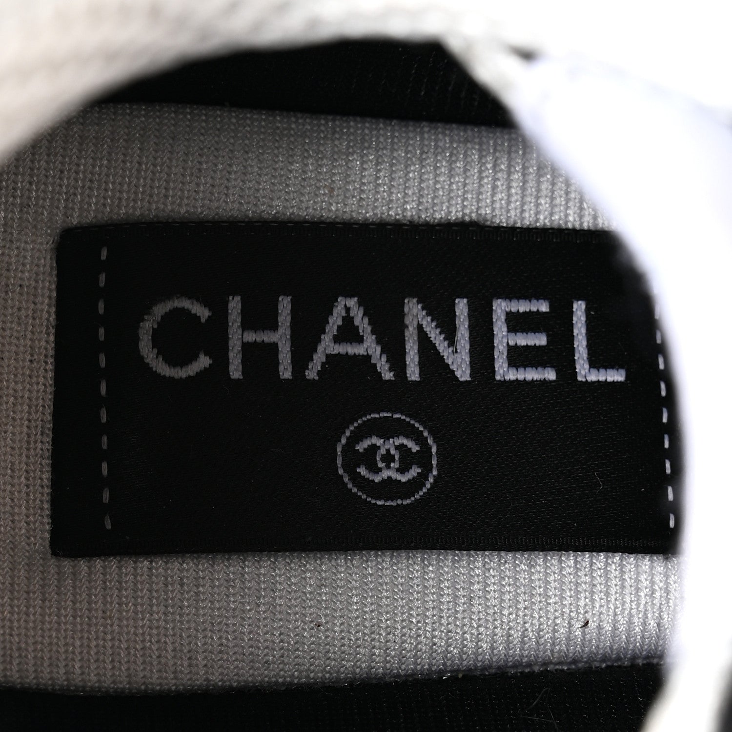 Chanel Mesh Suede Grained Calfskin Womens CC Sneakers 36 Black White 7 of 9
