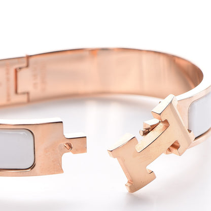Hermes Enamel Narrow Clic Clac H Bracelet PM White 5 of 7