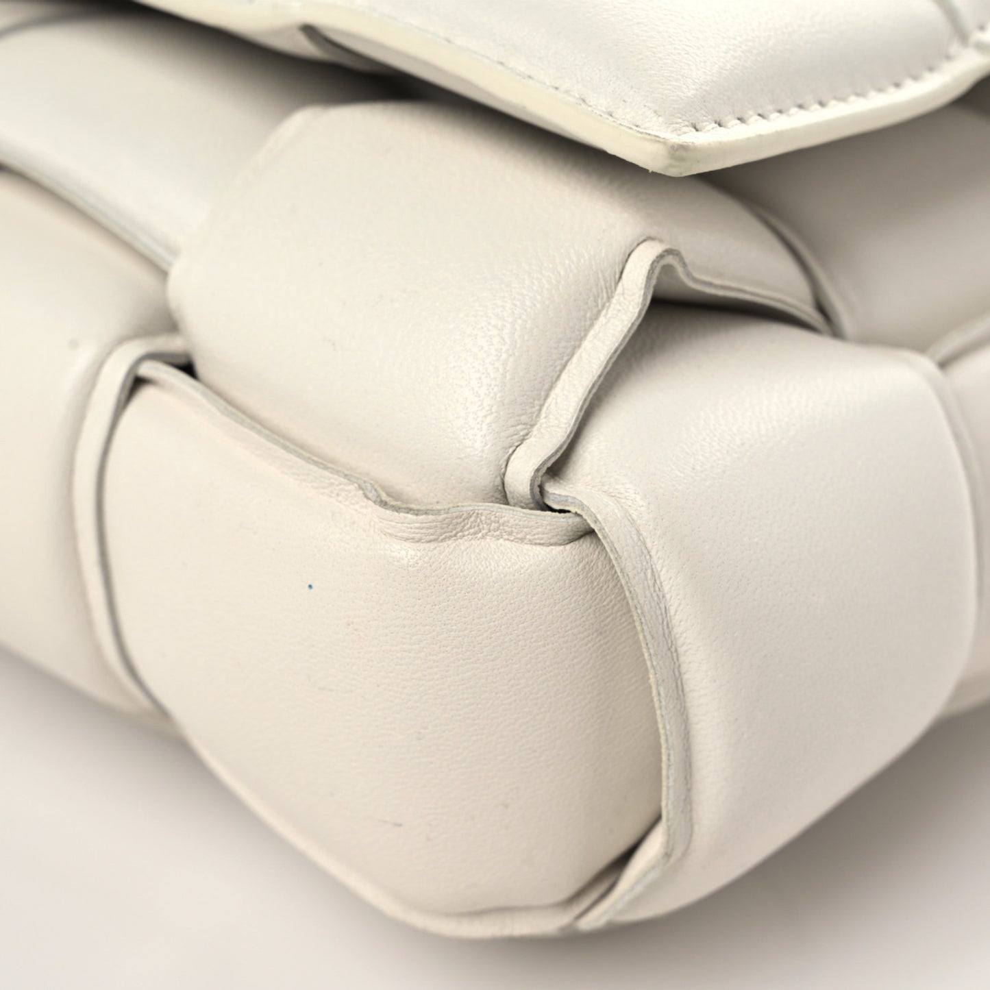 Nappa Maxi Intreccio Padded Cassette Crossbody Bag Chalk