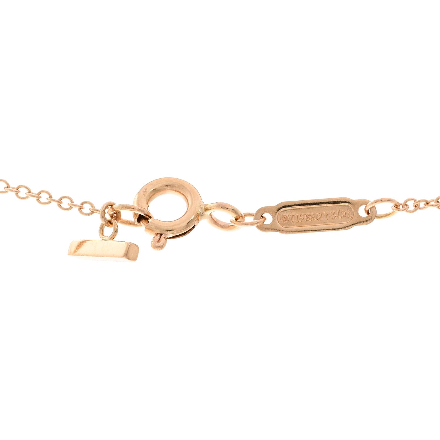 Tiffany 18K Rose Gold Small T Smile Pendant Necklace 4 of 4